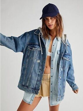 We The Free Flawless Hooded Denim Jacket